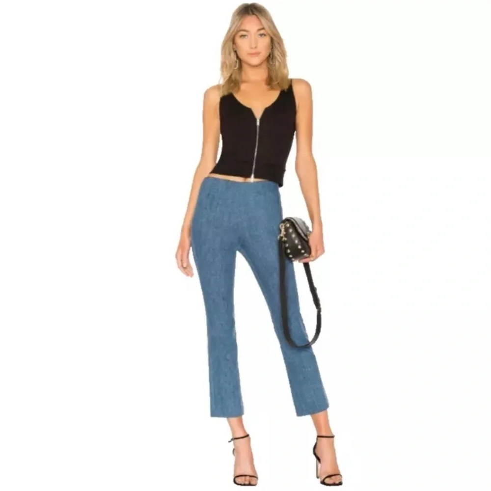 Rag & Bone Hina High Waist Denim Pants Cropped Jeans Flat Front Clean Ambra 8